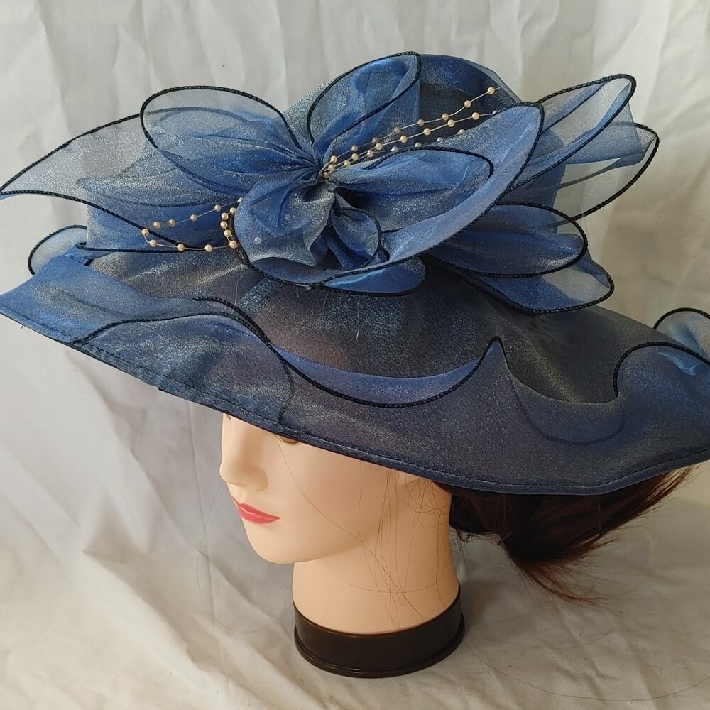 Shimmery, Royal Blue Derby Hat (004)
